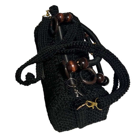 African Handmade Crochet Sling Shoulder Handbag - Picture 2 of 6